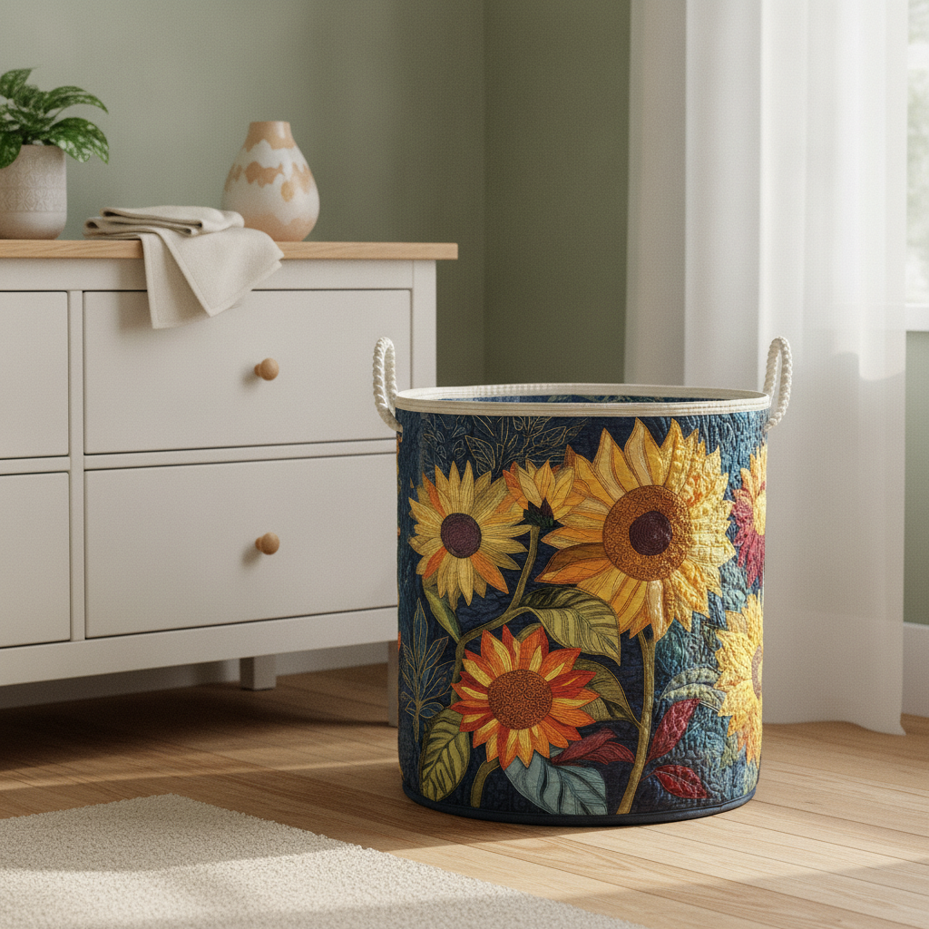 Flowered Laundry Basket