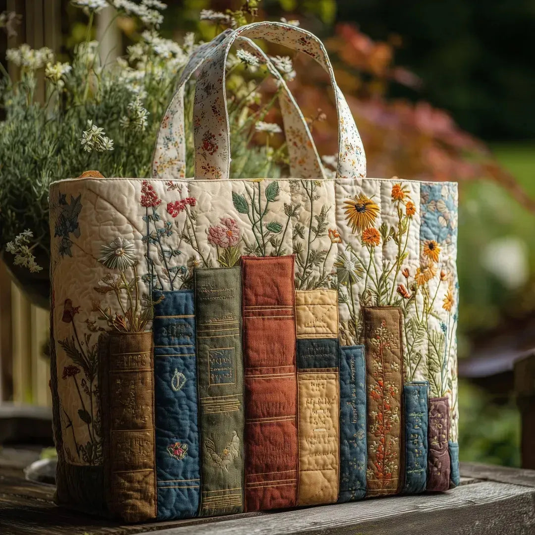 Artisan Bag - Books and Flowers