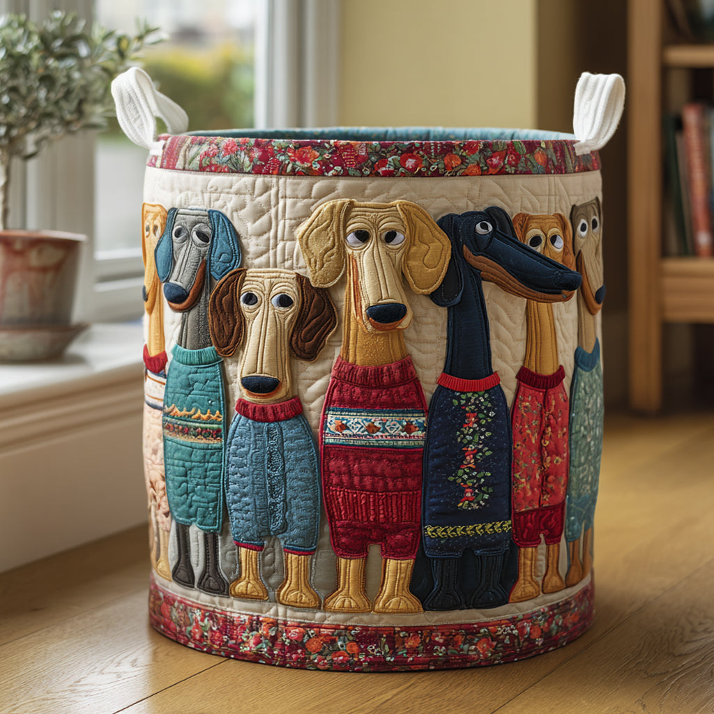Happy Dachshund Laundry Basket