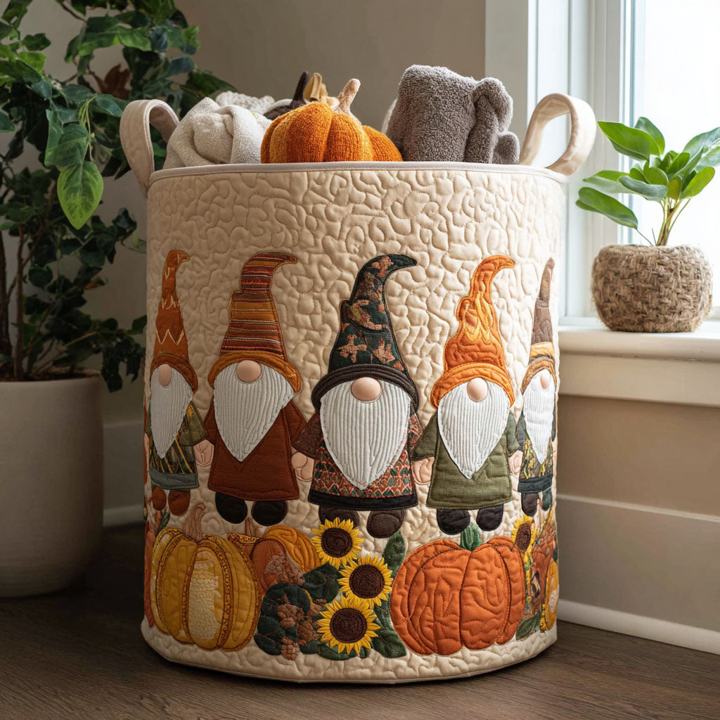 Gnome Pumpkin Laundry Basket