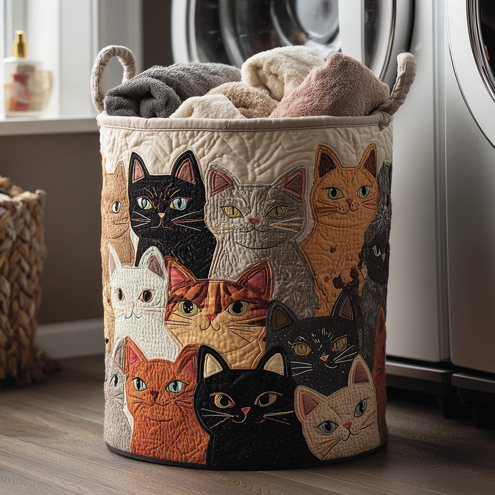 Cozy Purring Laundry Basket