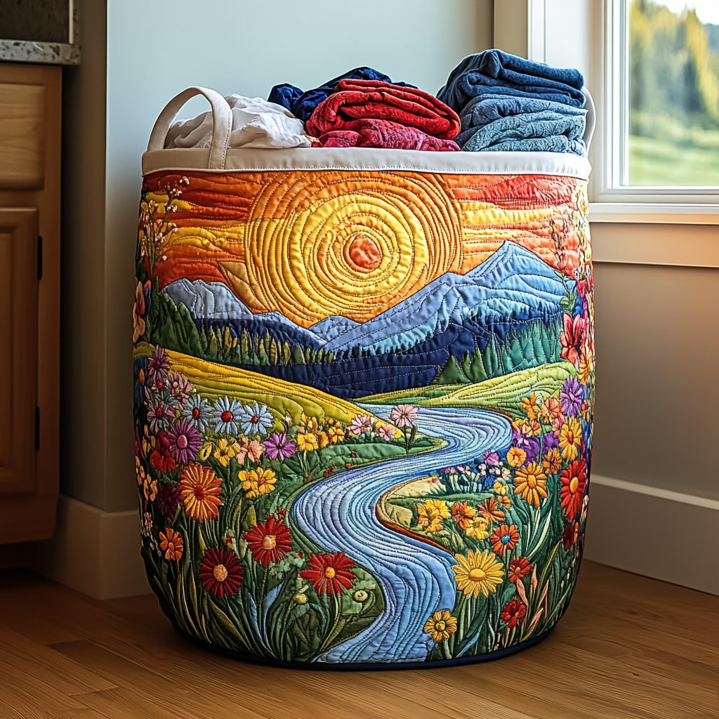 River Flower Laundry Basket