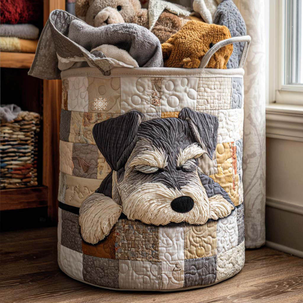 Sleeping Schnauzer Laundry Basket