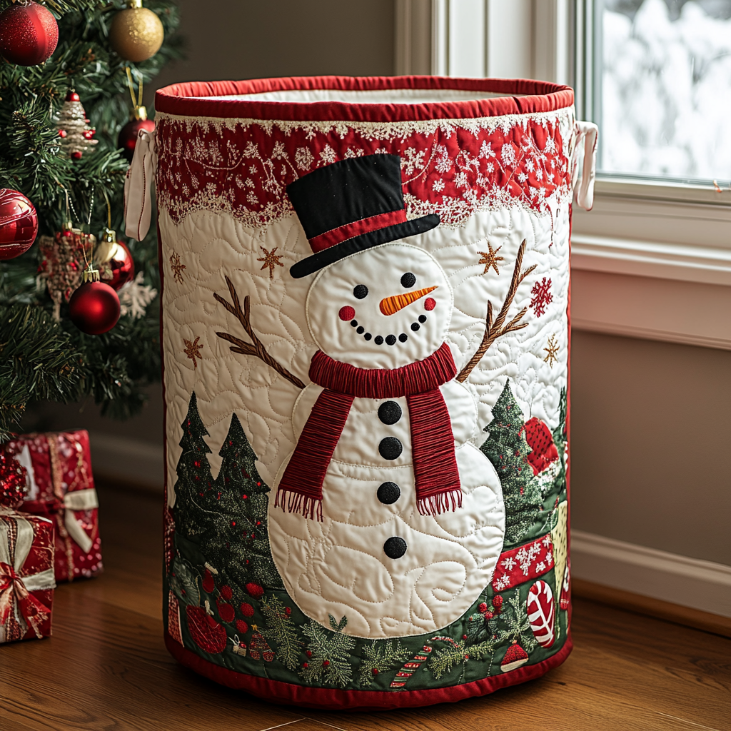 Snowman Happiness Laundry Basket