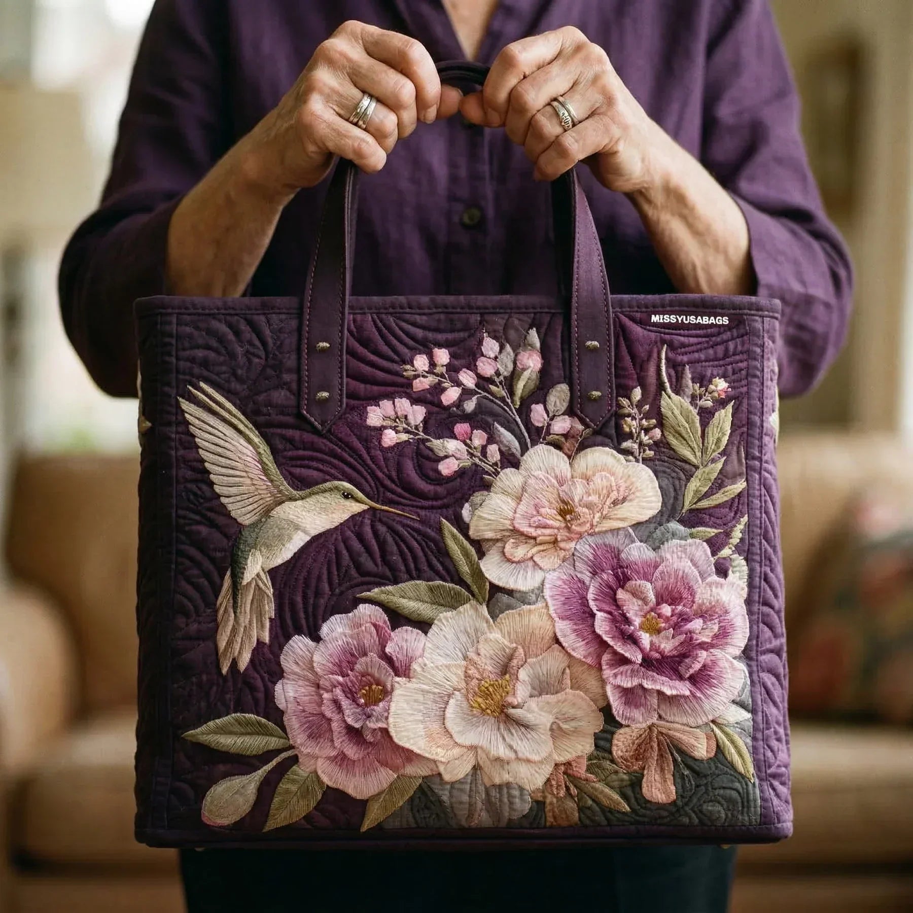 Artisan Bag - Hummingbirds and Orchids