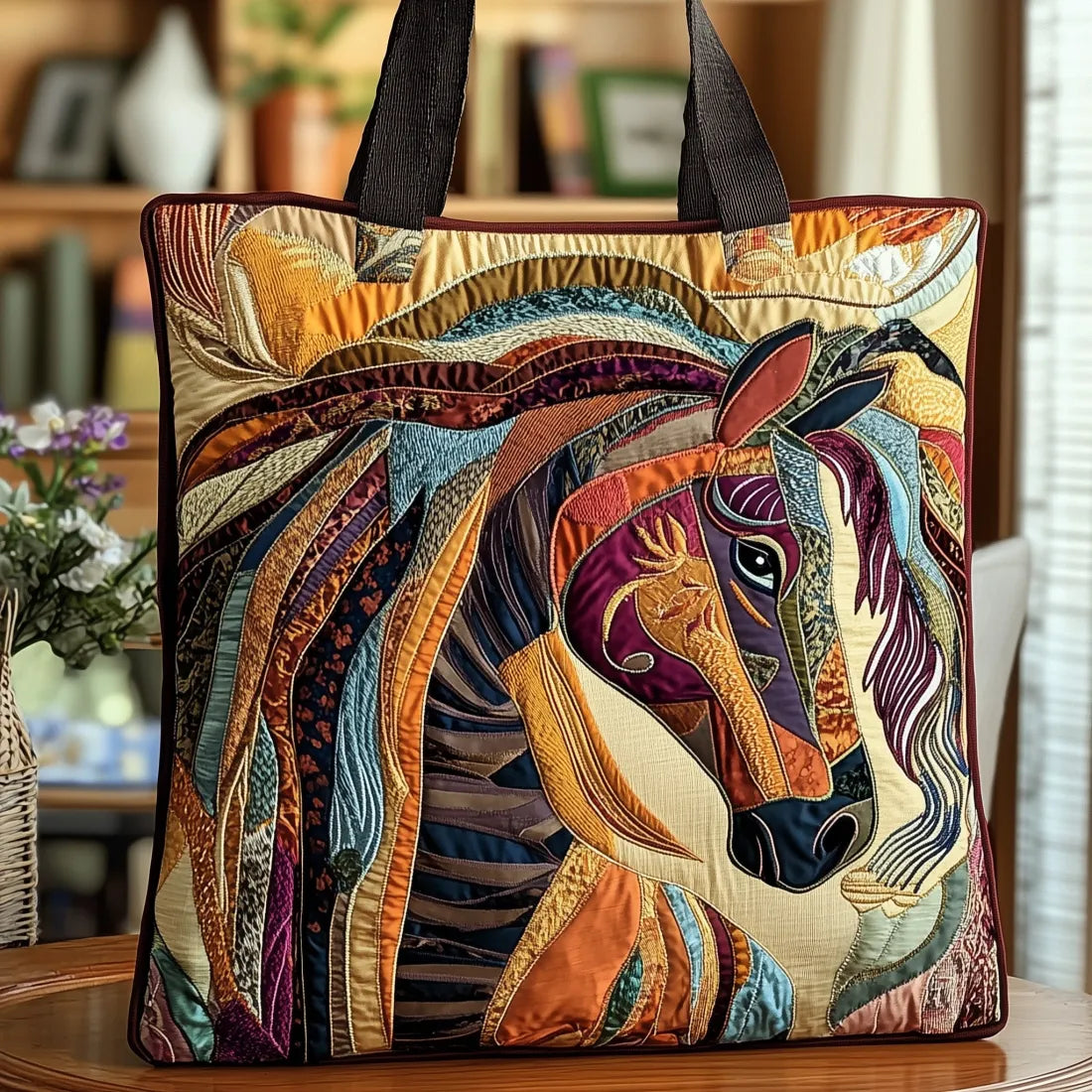 Handcrafted Bag - Multicolor Mosaic Horse