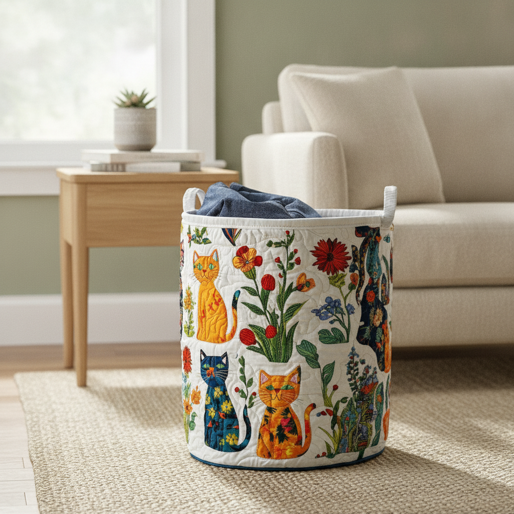 Cuddle Cats Laundry Basket