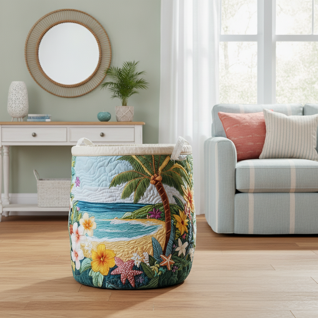 Coastal Charm Laundry Basket