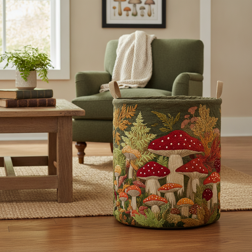 Forest Mushroom Laundry Basket