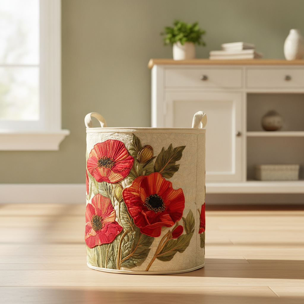 Scarlet Poppy Laundry Basket