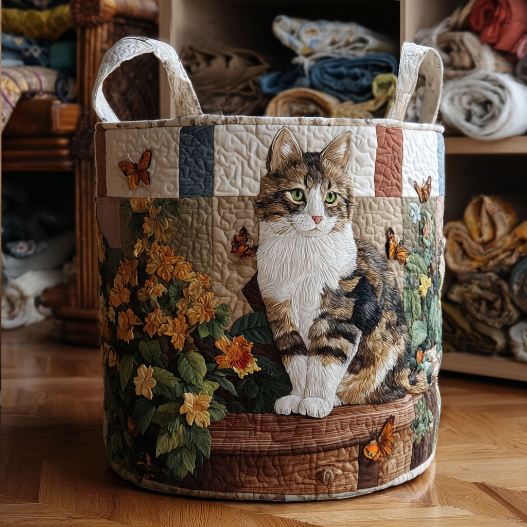 Cat Among Petals Laundry Basket