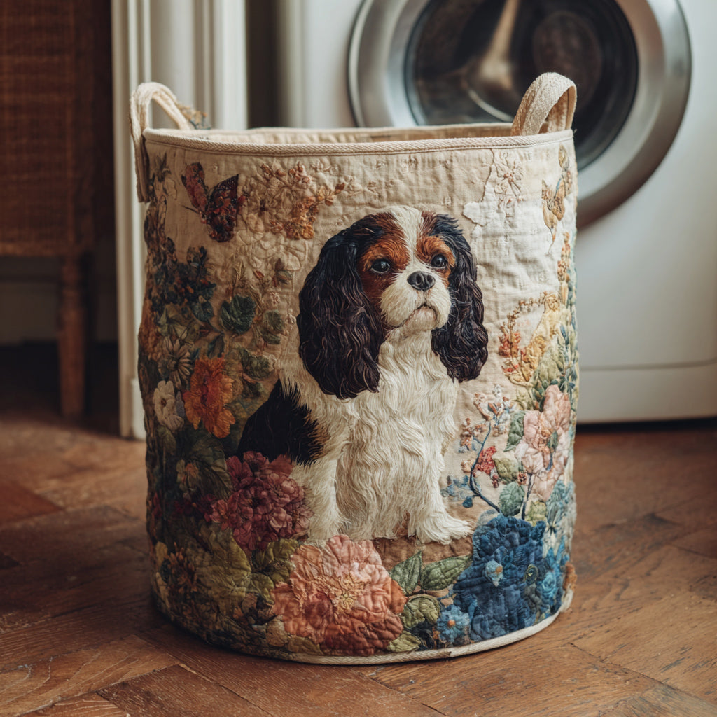Laundry Basket Cavalier Flowers