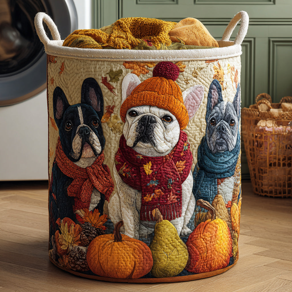 Bulldog Trio Friendly Laundry Basket