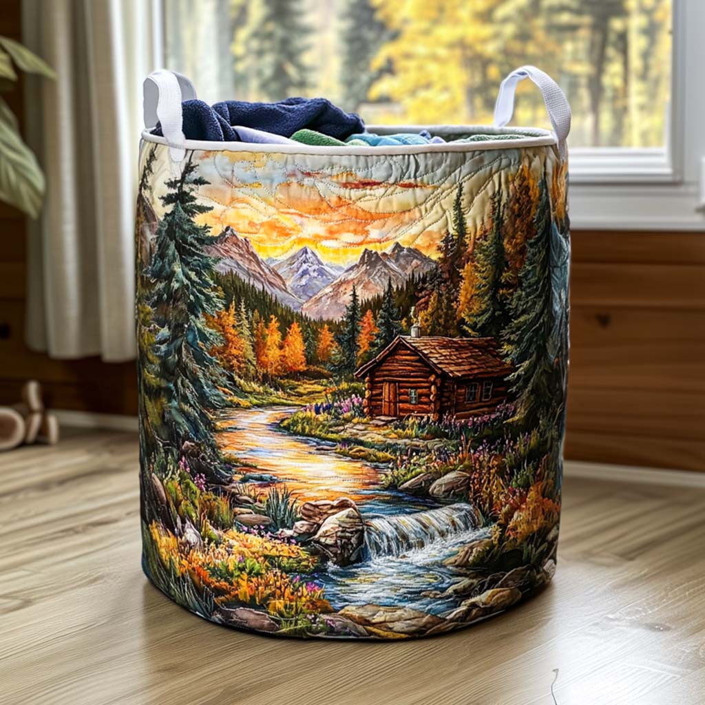 Quilted Fabric Laundry Basket