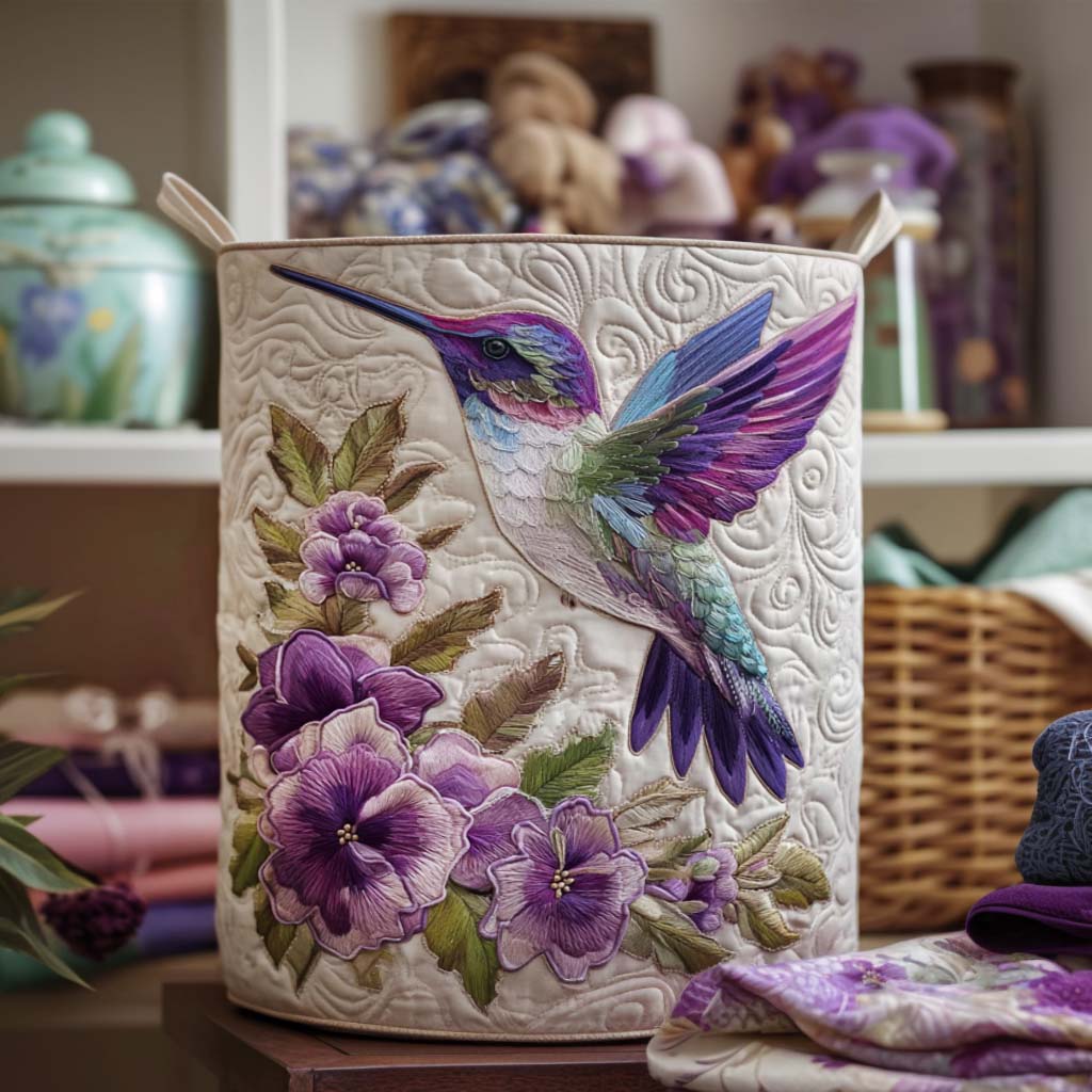 Hummingbird Flower Laundry Basket