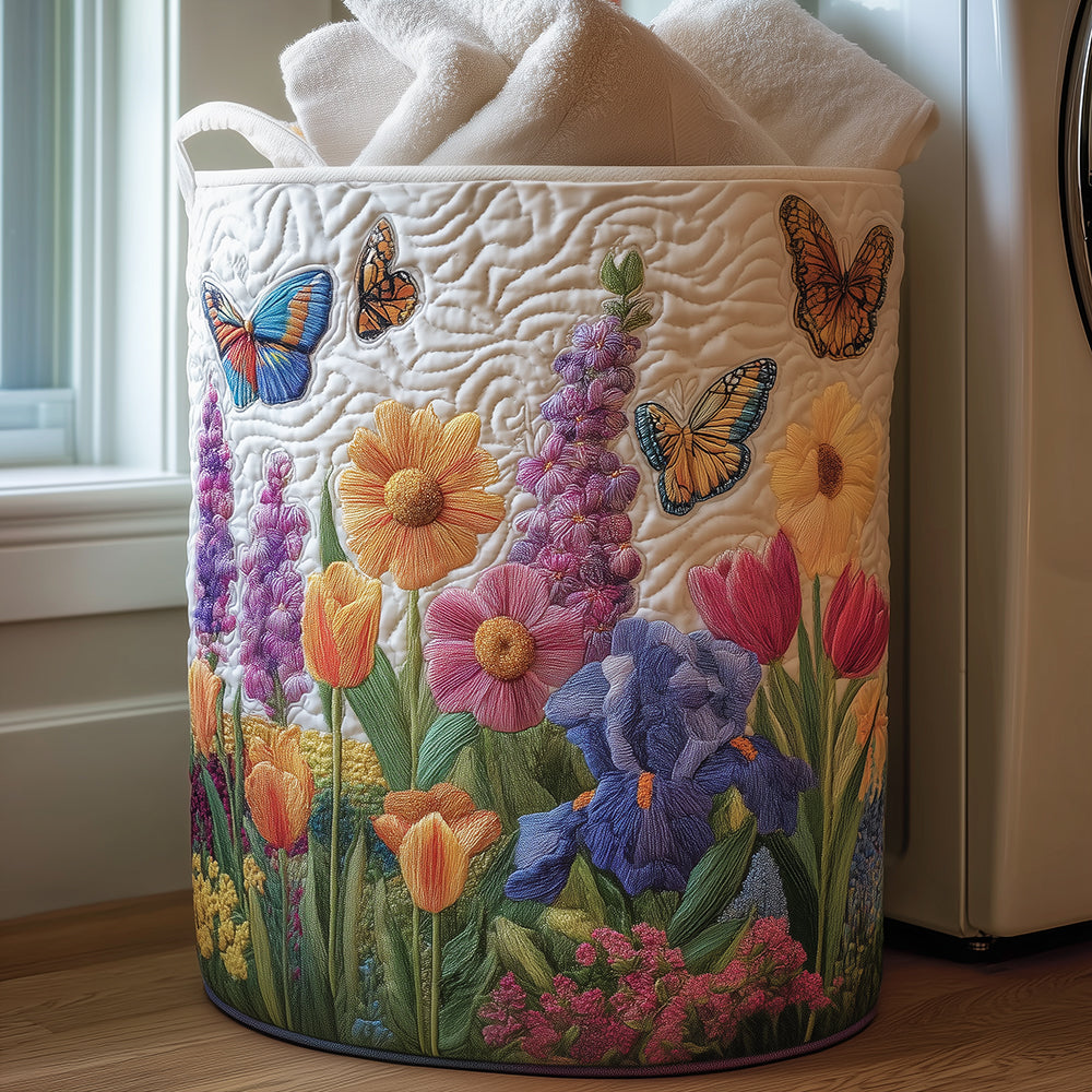 Linen Basket for Spring Blooming