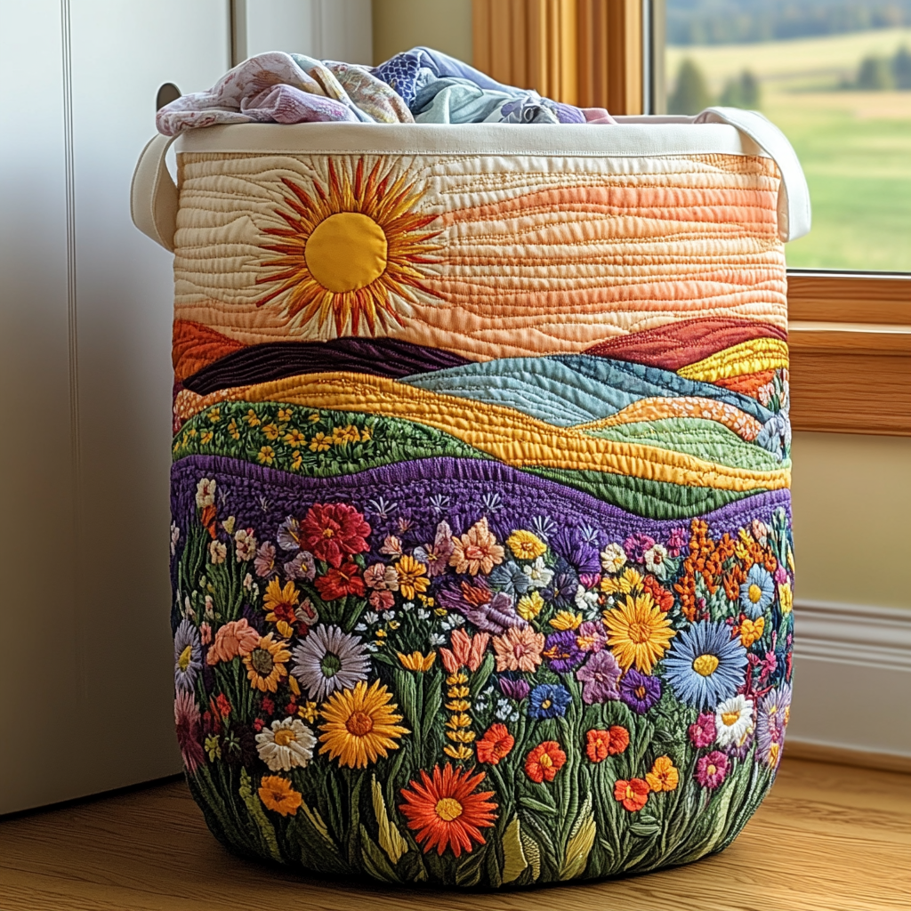 Sunny Floral Laundry Basket