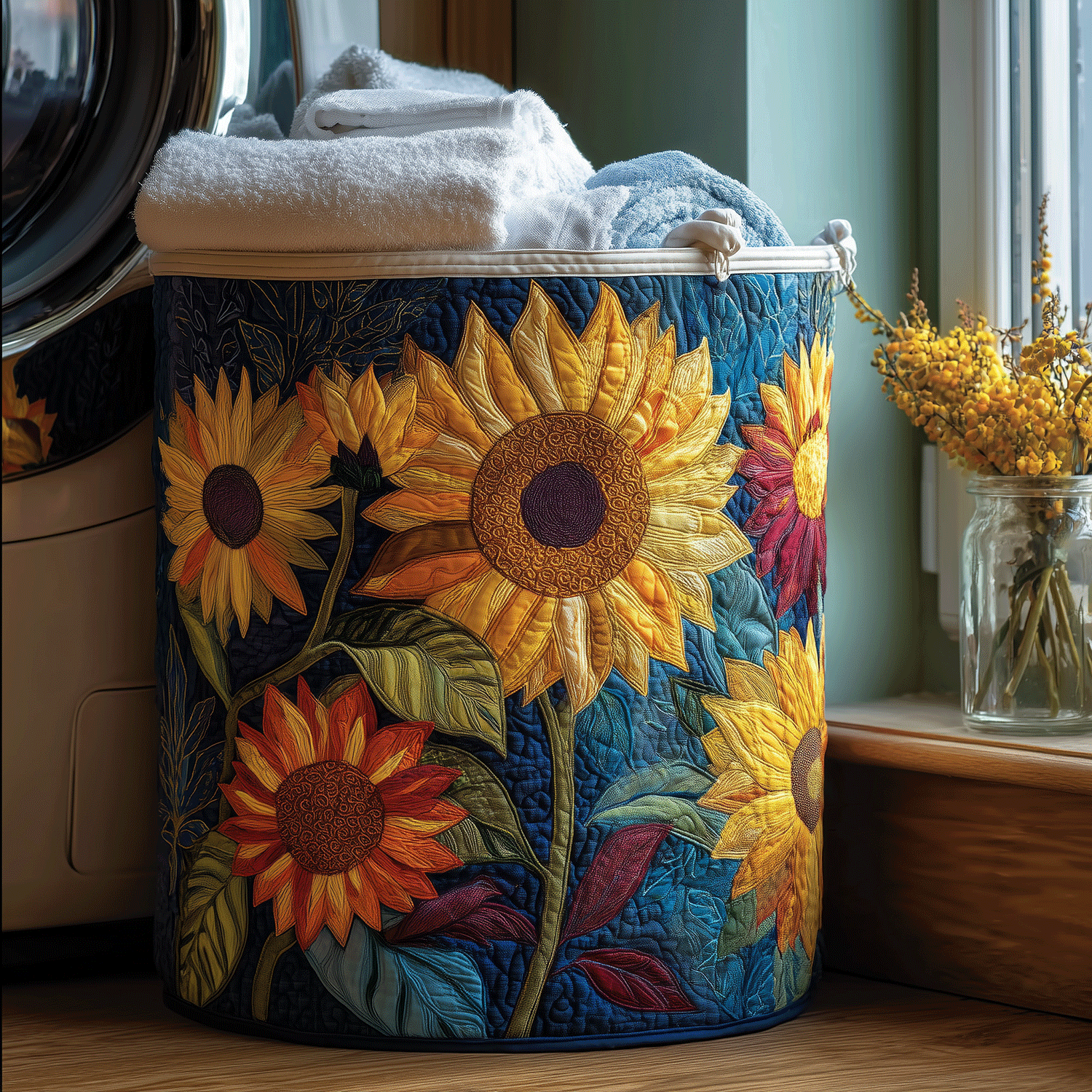 Flowered Laundry Basket