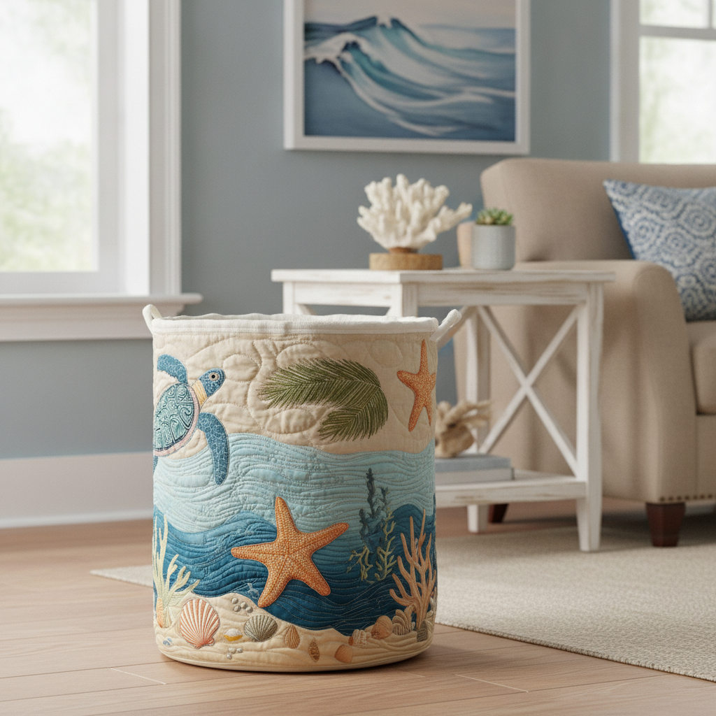 Coastal Harmony Laundry Basket