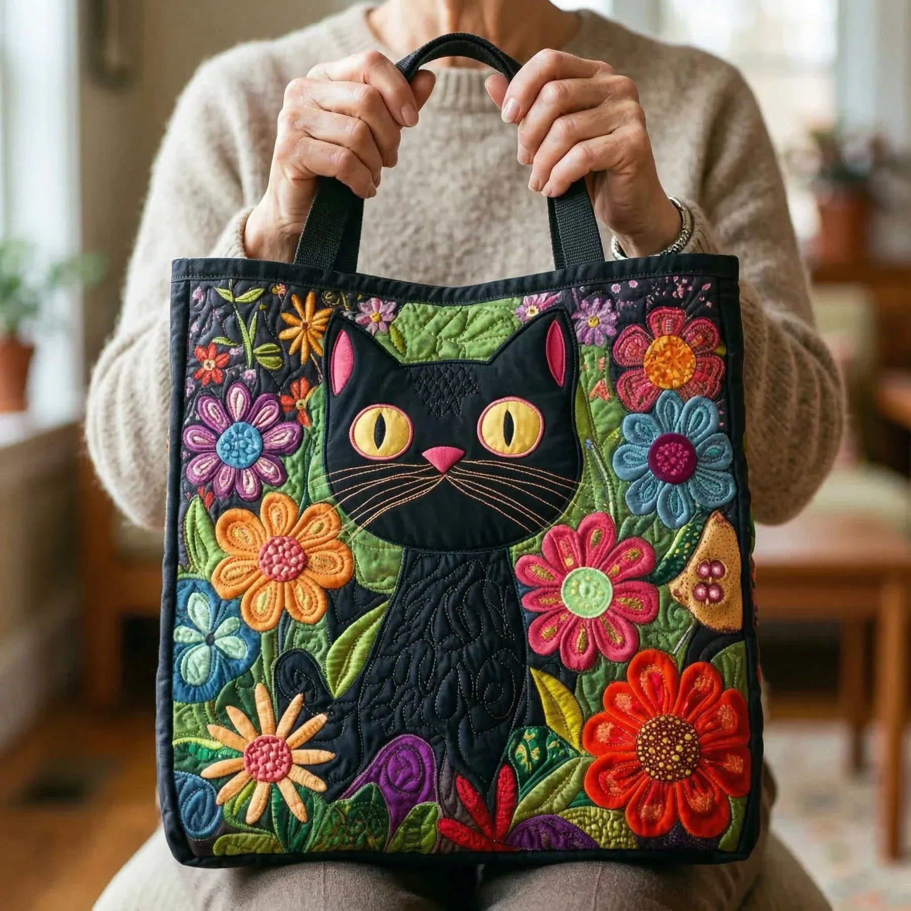 Handmade Bag - Magical Black Cat